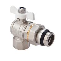 Кран-американка шаровой MVI полнопроходной угловой с полусгоном и самоуплотняющимся кольцом PN40 1/2"