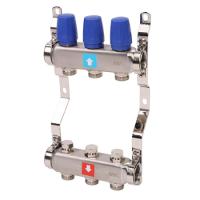 Коллектор MVI из нержавеющей стали в сборе без расходомеров 1"х3/4" ЕК PN10 3 вых.