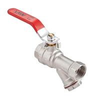 Кран шаровой MVI полнопроходной с фильтром с ручкой резьба внутренняя-внутренняя PN25 1/2"