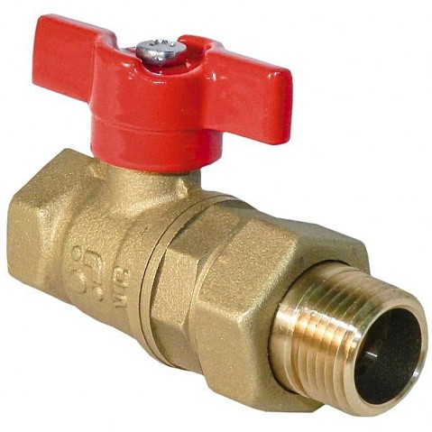 Кран шаровой латунный БАЗ Standart 11Б27п1 DN25 PN40 бабочка американка