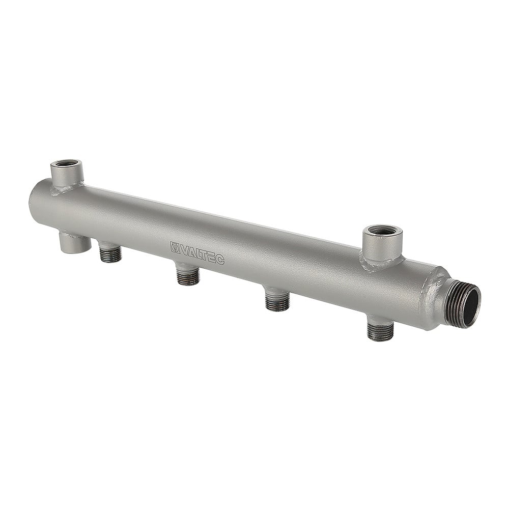 Коллектор из стали Valtec VTc.510.BS с межосевым расстоянием выходов 100 мм ДУ 50 мм 8 вых