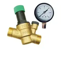 Редуктор снижение давления TIM с манометром мембранный 1/2"г -1/2"г и 3/4"ш