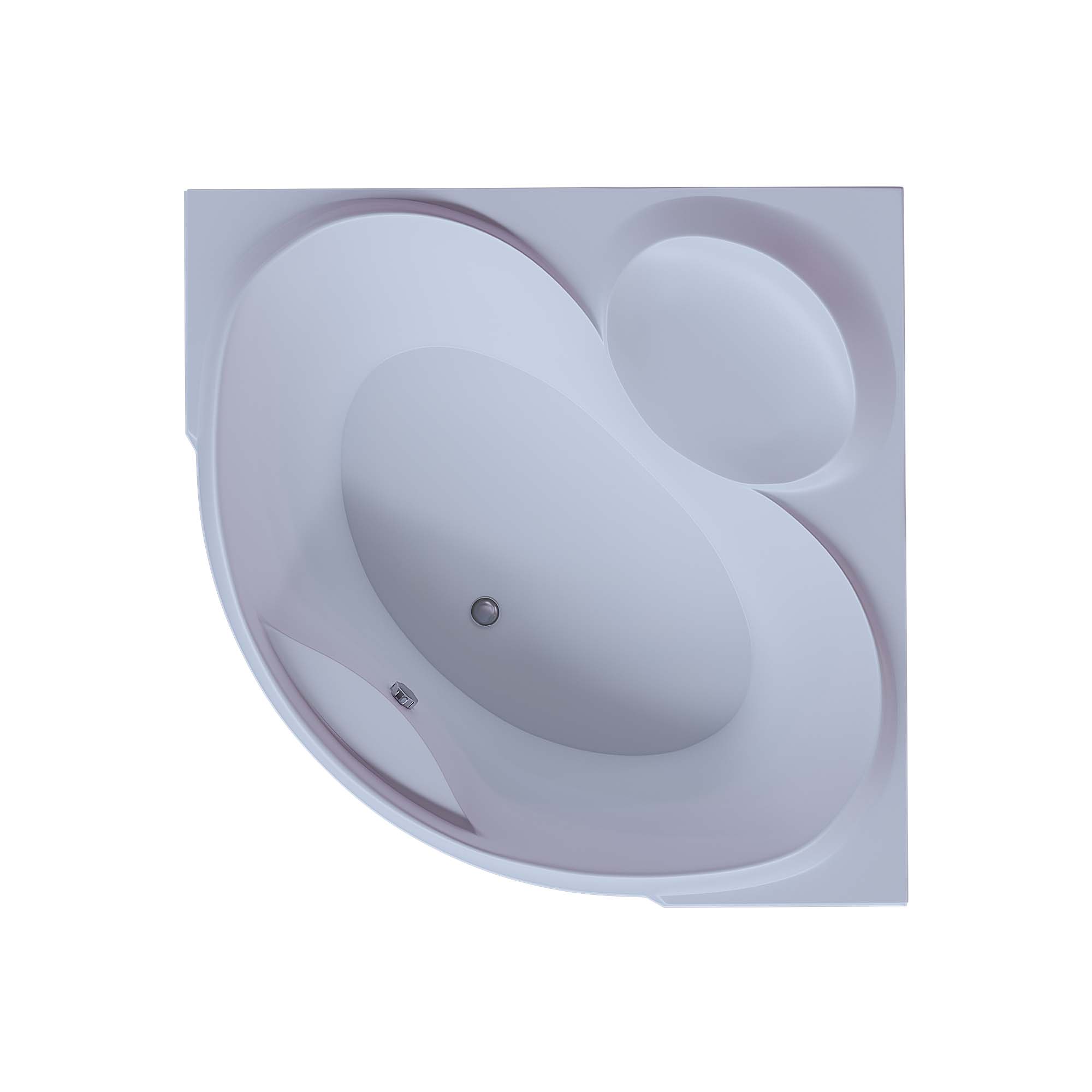 Акриловая угловая ванна Aquatek Эпсилон 150х150 без гидромассажа, вклеенный сварной каркас