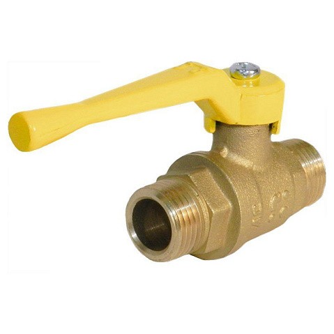 Кран шаровой латунный газовый БАЗ Standart 11Б27п DN15 PN40 рычаг штуцер-штуцер