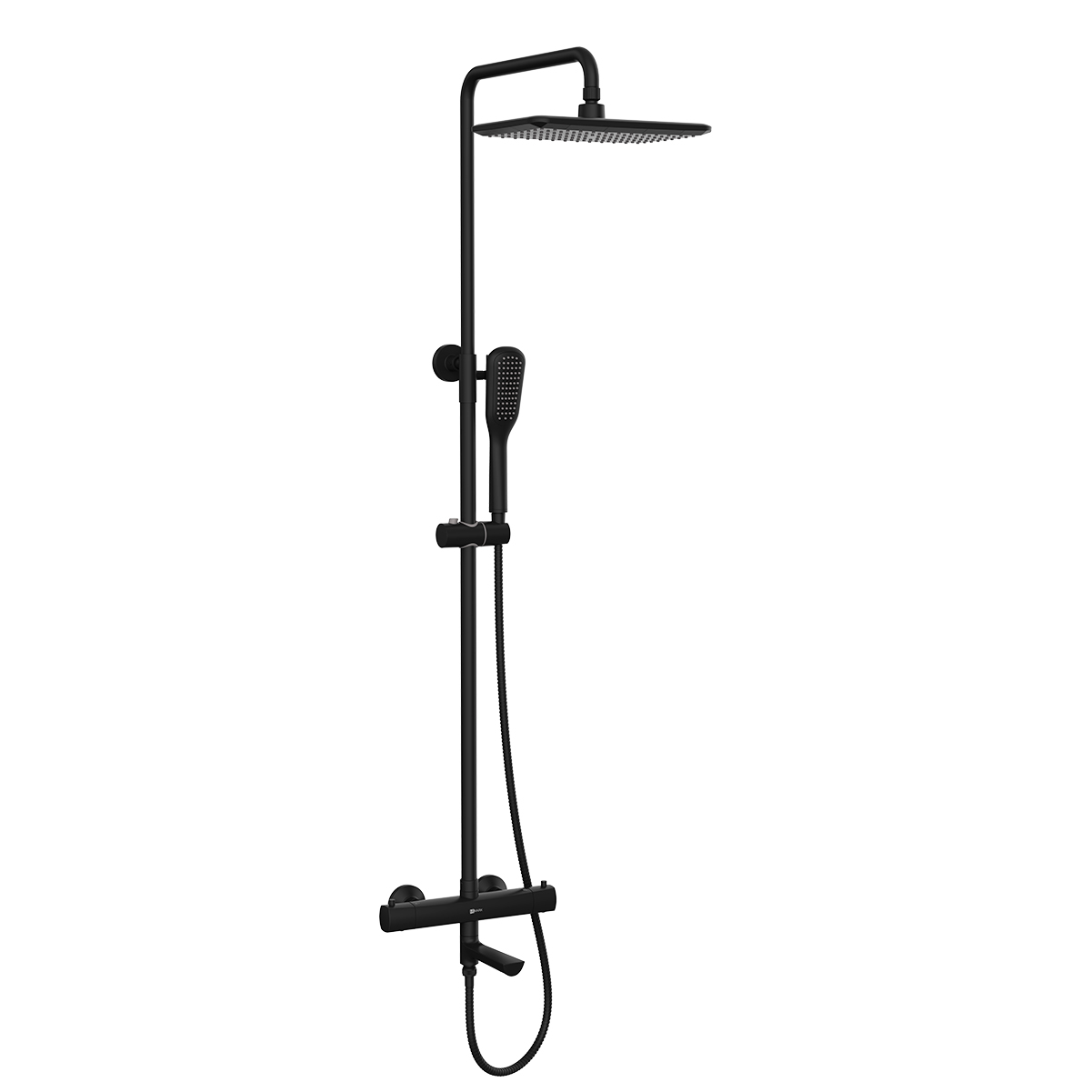 Смеситель Lemark Ursus LM7272BL для ванны и душа термостатический с регулируемой высотой штанги и лейкой верхнего душа «Тропический дождь»