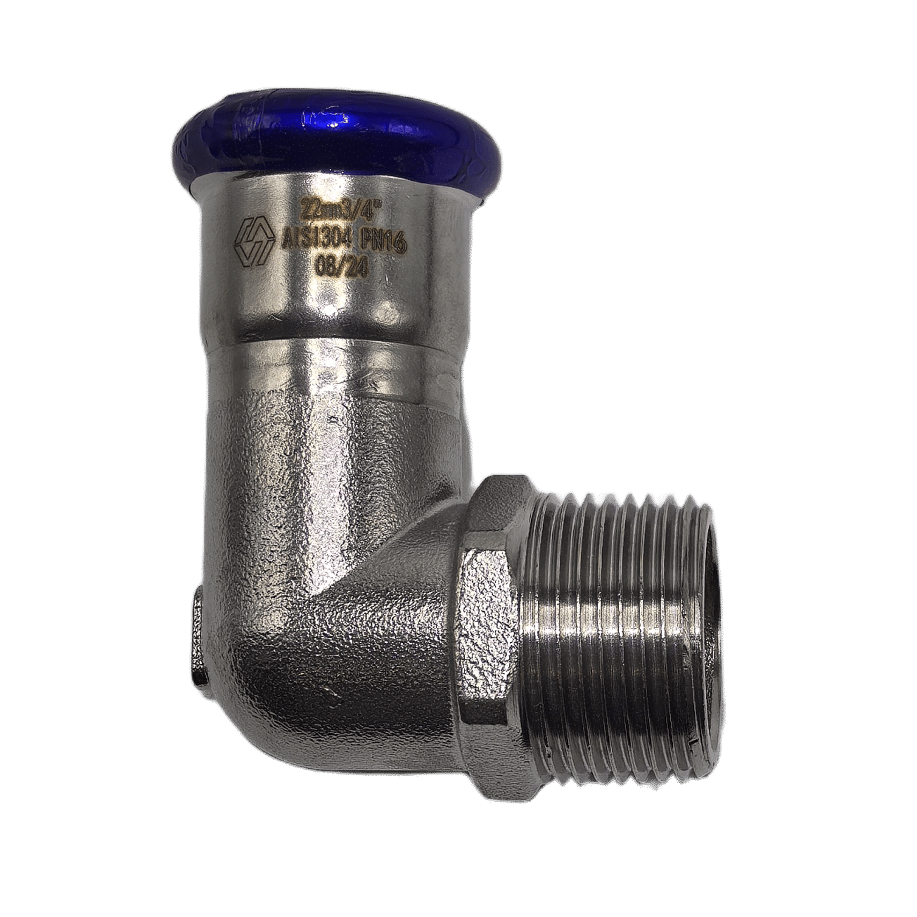 Пресс-угольник MVI с наружной резьбой укороченный нержавеющая сталь 22х1/2"