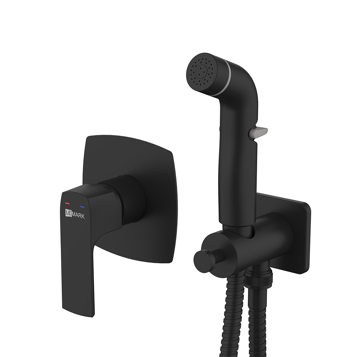 Смеситель Lemark Ursus LM7219BL с гигиеническим душем встраиваемый