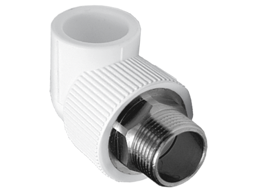 Угольник PPR Tebo с накидной гайкой 1v металлический штуцер 32x1"