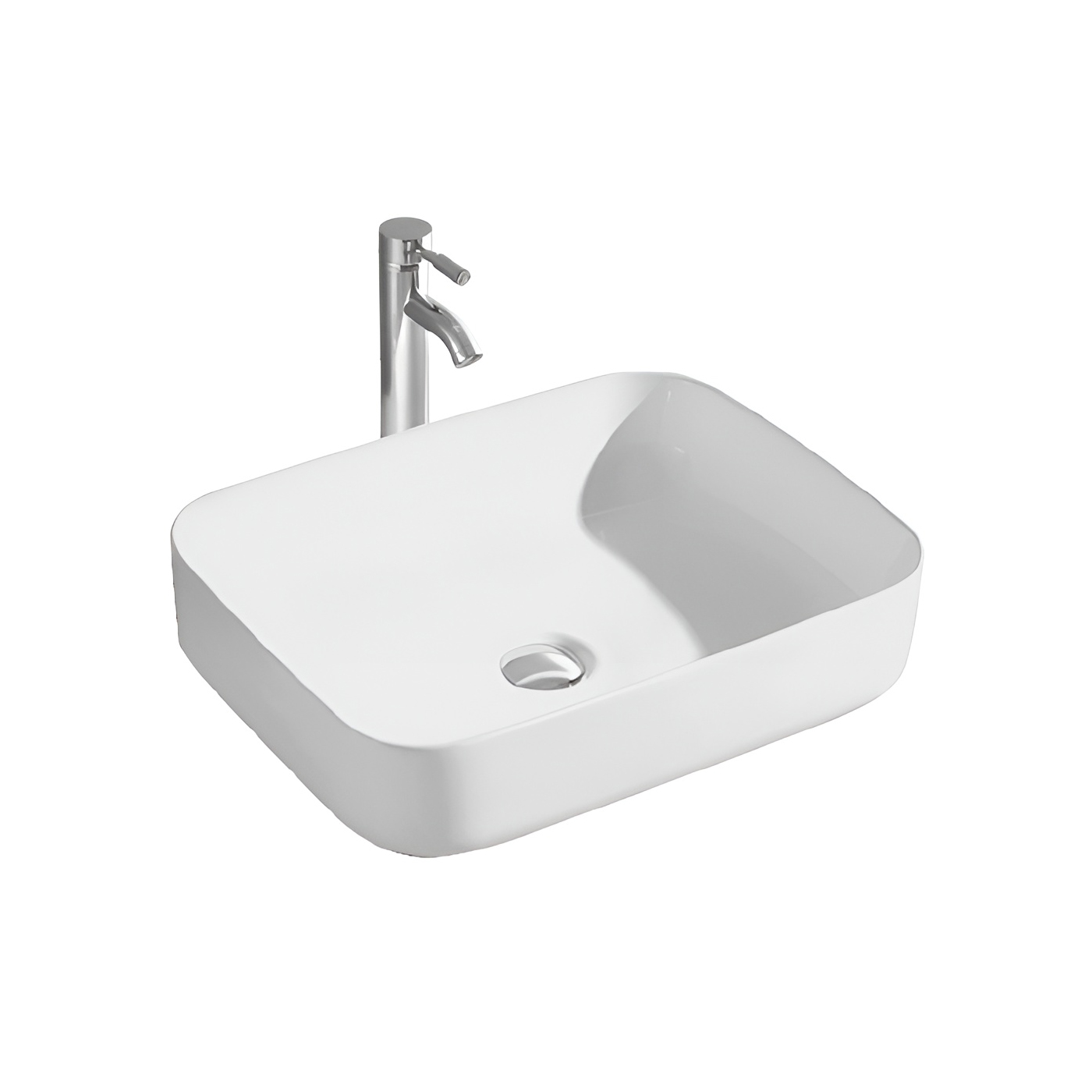 Раковина накладная Aquatek Вега на столешницу 500*390*130мм белый матовый