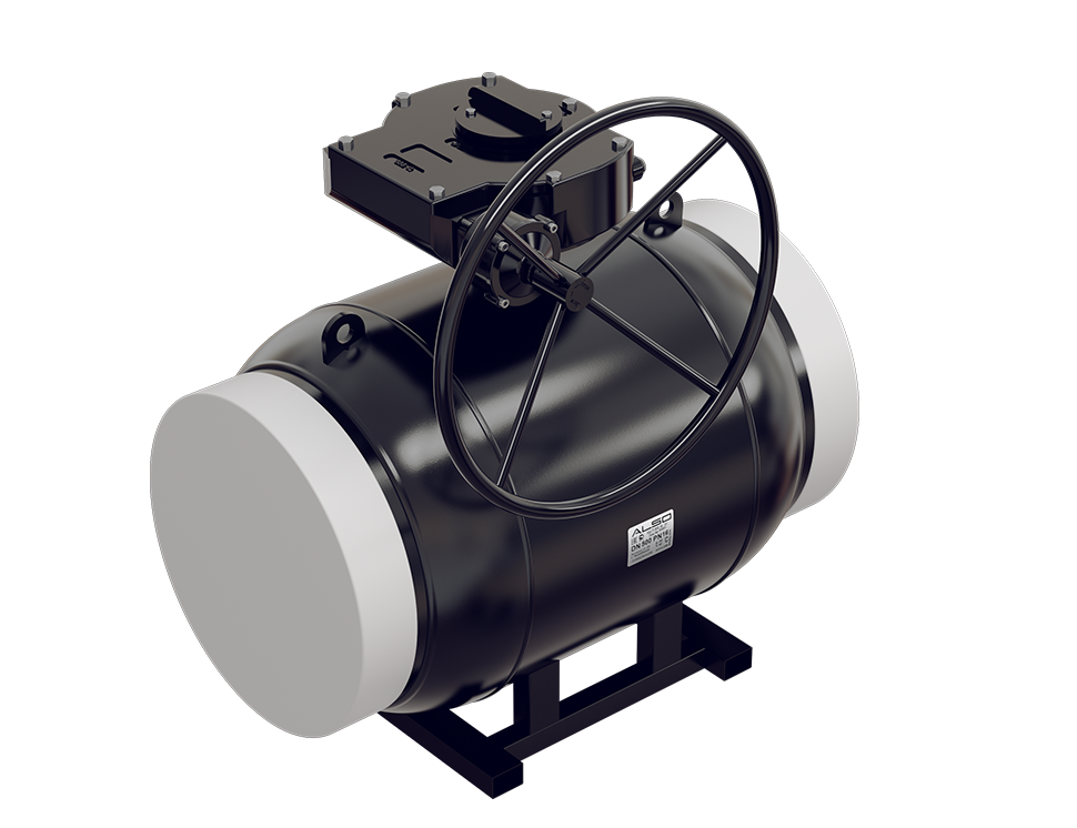 Кран шаровой ALSO КШПП Ду 250 Ру из ст.20 полнопроходной с редуктором 16 бар