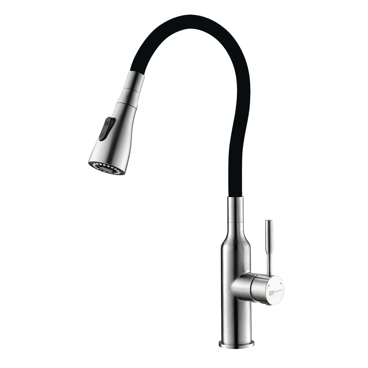 Смеситель Lemark Expert LM5082S для кухни с гибким изливом Матовый/Черный