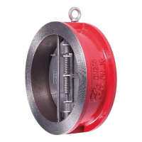 Клапан обратный чугунный Рашворк 2-х створчатый (нерж.сталь) DN 350 PN 16 межфланцевый до 110гр 400-350-16