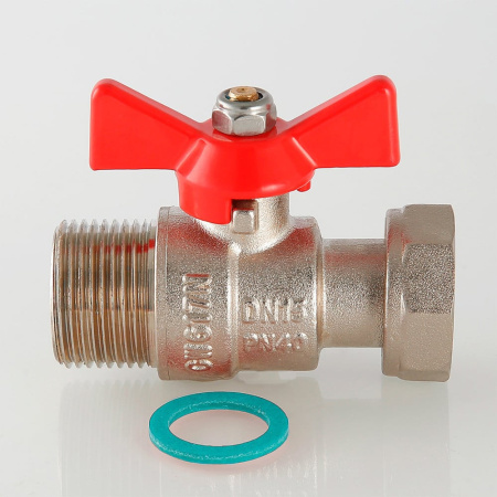 Кран шаровой Valtec с накидной гайкой и наружной резьбой 3/4"