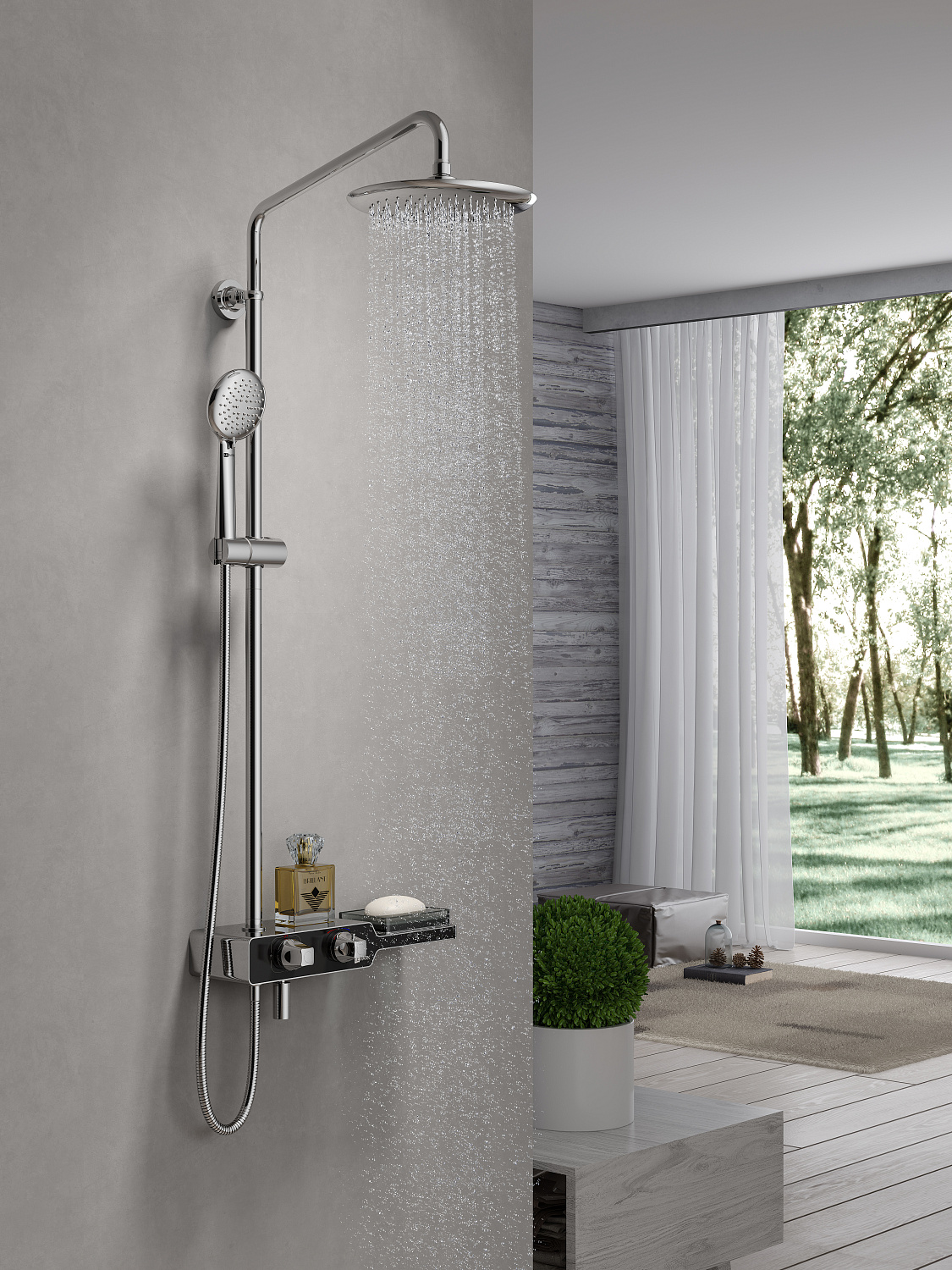 Смеситель Lemark Tropic LM7009С для ванны и душа термостатический