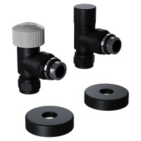 Набор термостатический Royal Thermo Design Pro 15мм М30х15 Черный угловой