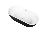 Ванна отдельностоящая Aquatek Афина 170х78 белый глянец, фронтальная панель черная