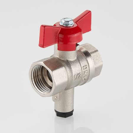Шаровой кран Valtec Стандарт никелированный (ГОСТ) для подключения датчика температуры