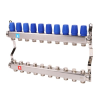 Коллектор MVI из нержавеющей стали в сборе без расходомеров 1" х 3/4" ЕК PN10 10 вых.