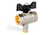 Кран шаровой латунный LD для датчика температуры Pride 45.340 DN 15 PN 40, внутренняя-внутренняя резьба, рукоятка-бабочка