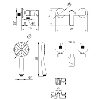 Смеситель Lemark Plus Grace LM1533C для душа