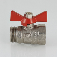 Кран шаровой Valtec Compact с ручкой-бабочкой и внутренней–наружной резьбой 3/4"