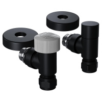 Набор термостатический Royal Thermo Design Pro 15мм М30х15 Черный угловой