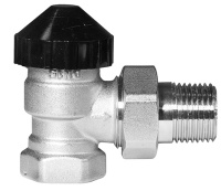 Клапан терморегулирующий Ridan TR-N UK DN 15 PN 10, Т=120 °С, угловой горизонтальный, никелированный, с внутренней резьбой