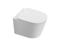 Унитаз подвесной безободковый Aquatek ТАУРУС 520*360*350, смыв TORNADO , тонкое сиденье с механизмом плавного закрывания