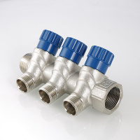 Коллектор Valtec с регулирующими вентилями и наружной резьбой 1" х 1/2" 2 вых