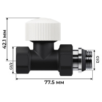 Набор термостатический Royal Thermo Design 1/2"М30х15 Черный прямой