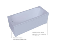 Акриловая прямоугольная ванна Aquatek Оберон 70 с фронтальным экраном, слив слева, без гидромассажа, сборно-разборный сварной каркас 170 см