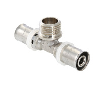 Пресс-фитинг Тройник Valtec с переходом на наружную резьбу 26 мм х 1" х 26 мм