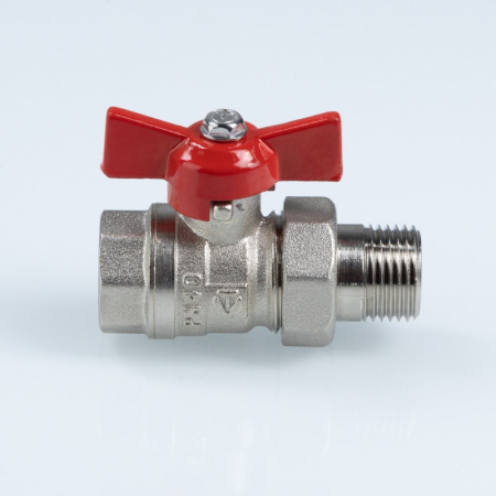 Шаровой кран Valtec Стандарт никелированный (ГОСТ) c полусгоном 1/2"