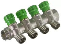 Коллектор TIM с вентилями 135° никелированный под евроконус 3/4*3/4 3 вых