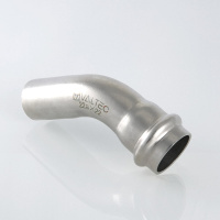 Угольник 45° Valtec (раструб–раструб) нержавеющая сталь 35 х 35 мм