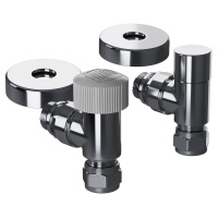 Набор термостатический Royal Thermo Design Pro 15мм М30х15 Хром угловой