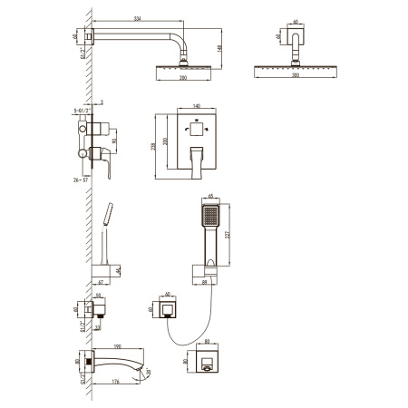 Смеситель Lemark Unit LM4522C для ванны и душа встраиваемый