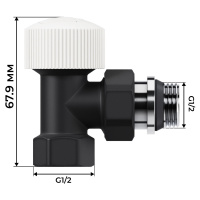Набор термостатический Royal Thermo Design 1/2"М30х15 Черный угловой