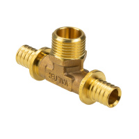 Тройник надвижной Valtec с переходом на наружную резьбу 20 (2,8) мм х 3/4" х 20 (2,8) мм