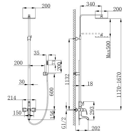 Смеситель Lemark Nubira LM6262ORB для ванны и душа