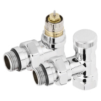 Набор термостатический для радиатора Royal Thermo Design 1/2" Click Хром угловой