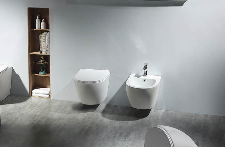 Унитаз подвесной безободковый Aquatek ЕВРОПА 490*360*320 с легкосъемным сиденьем Soft Close