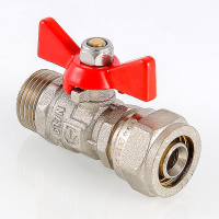 Кран шаровой Valtec с обжимным соединением и наружной резьбой