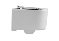 Унитаз подвесной безободковый Aquatek МИЯ 490*370*340 с легкосъемным сиденьем Soft Close смыв торнадо