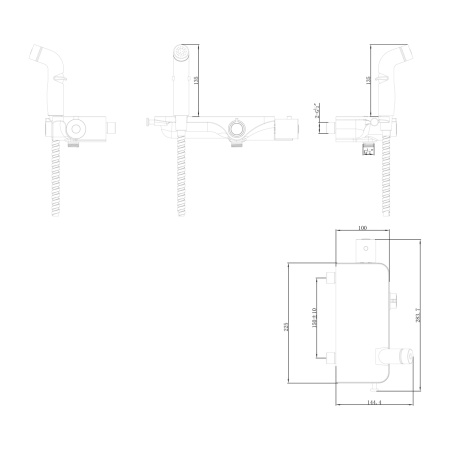 Смеситель Lemark Solo LM7169CW термостатический с гигиеническим душем настенный