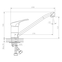 Смеситель Decoroom DR21018 одноручный для кухни с поворотным изливом