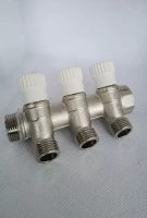 Коллектор TIM с вентилями 135° никелированный под плоскую прокладку 3/4*1/2 4 вых