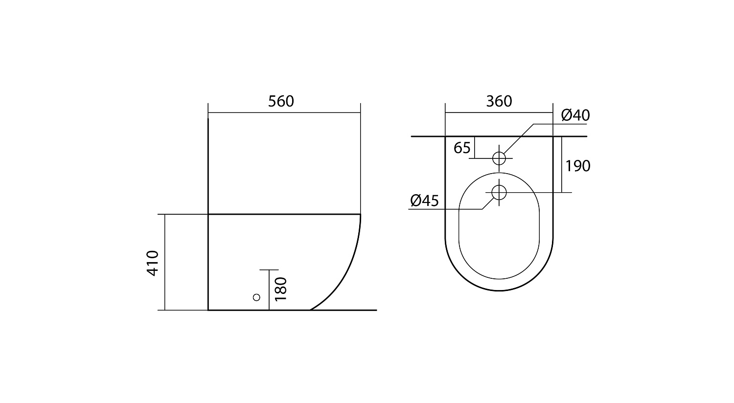 Биде напольное Aquatek ЕВРОПА AQ1017-00 560*360*410мм