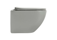 Унитаз подвесной безободковый Aquatek ЕВРОПА 525*360*320 с сиденьем Soft Close серый матовый