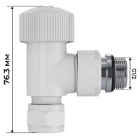 Набор термостатический Royal Thermo Design Pro 15мм М30х15 Белый угловой